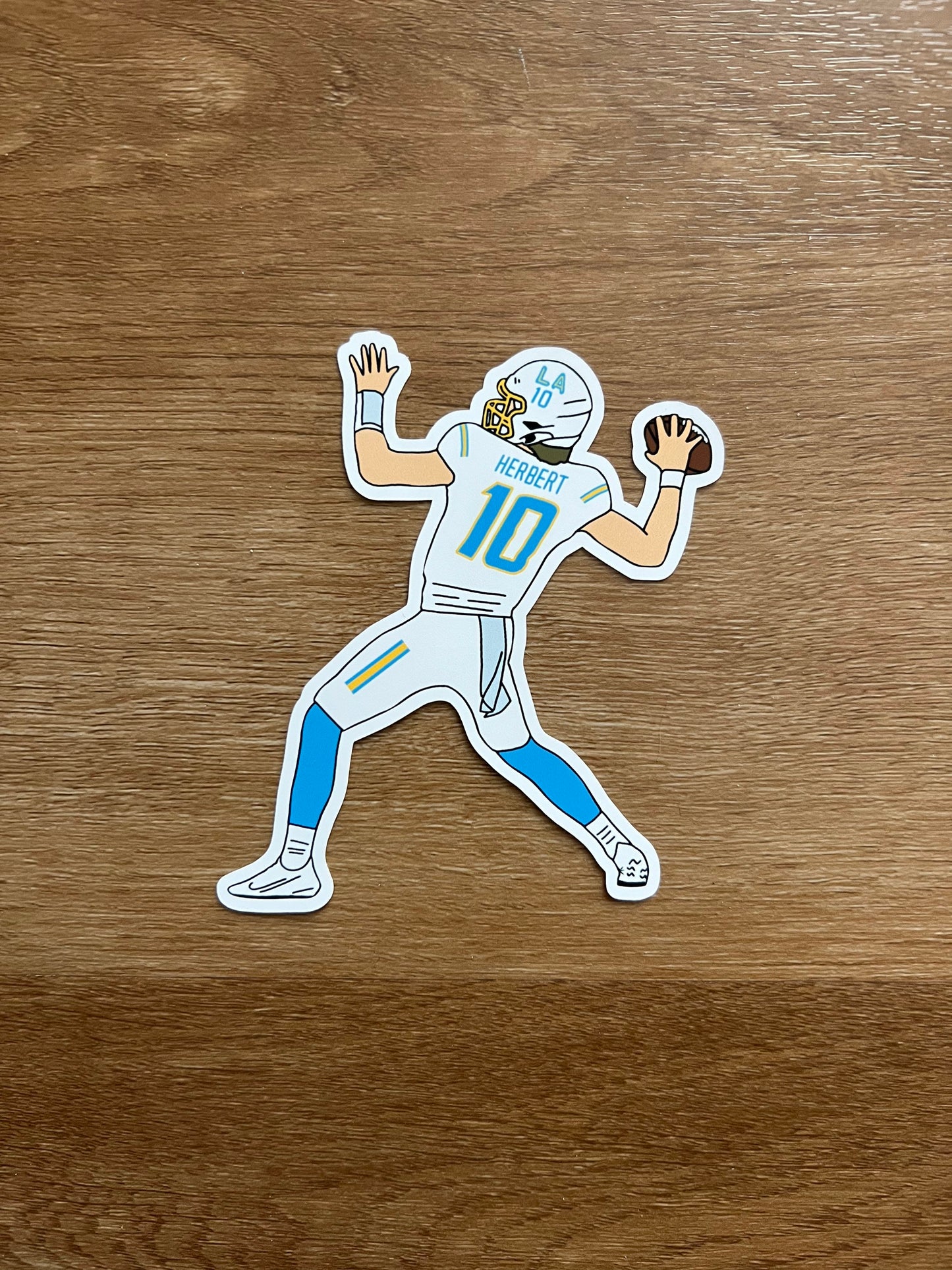 Los Angeles Chargers - Justin Herbert - Die Cut Sticker
