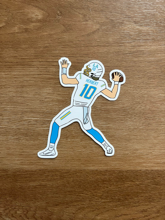 Los Angeles Chargers - Justin Herbert - Die Cut Sticker
