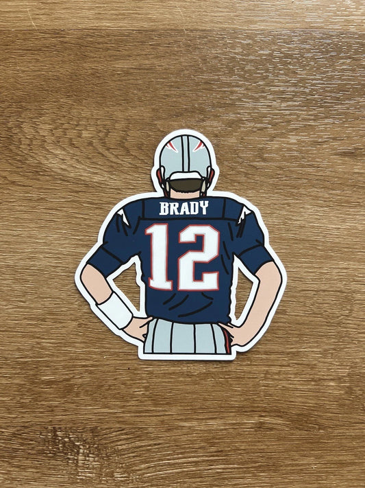 New England Football - Tom Brady - Die Cut Sticker