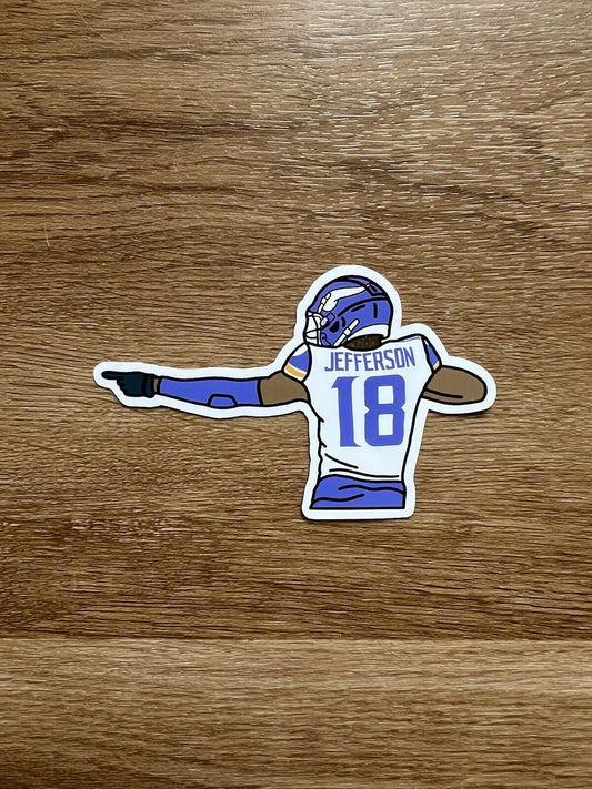 Minnesota Football - Justin Jefferson - Die Cut Sticker